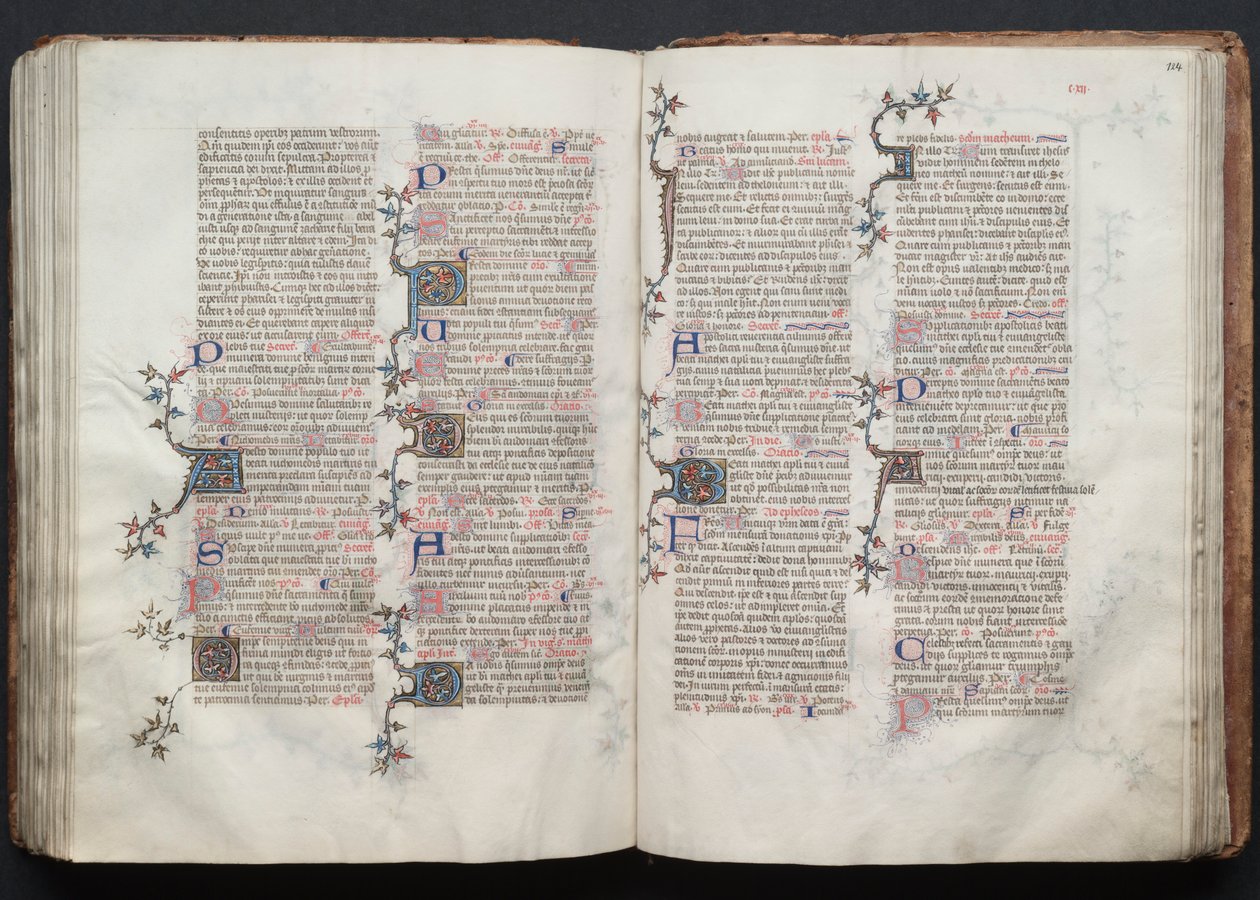 ゴータ・ミサールFol.124r、テキスト、1375年頃。 作： ボケテの達人