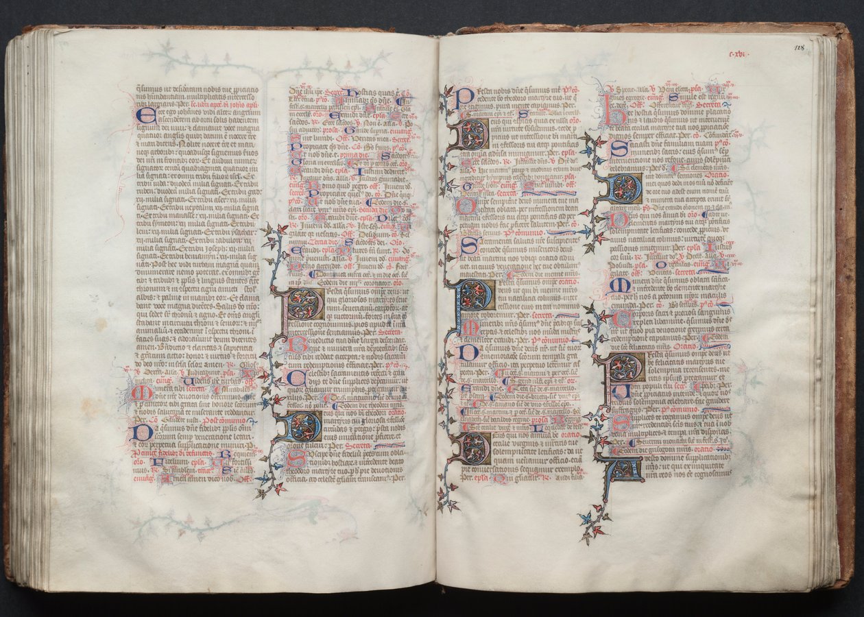 ゴータ・ミサールFol.128r、テキスト、1375年頃。 作： ボケテの達人