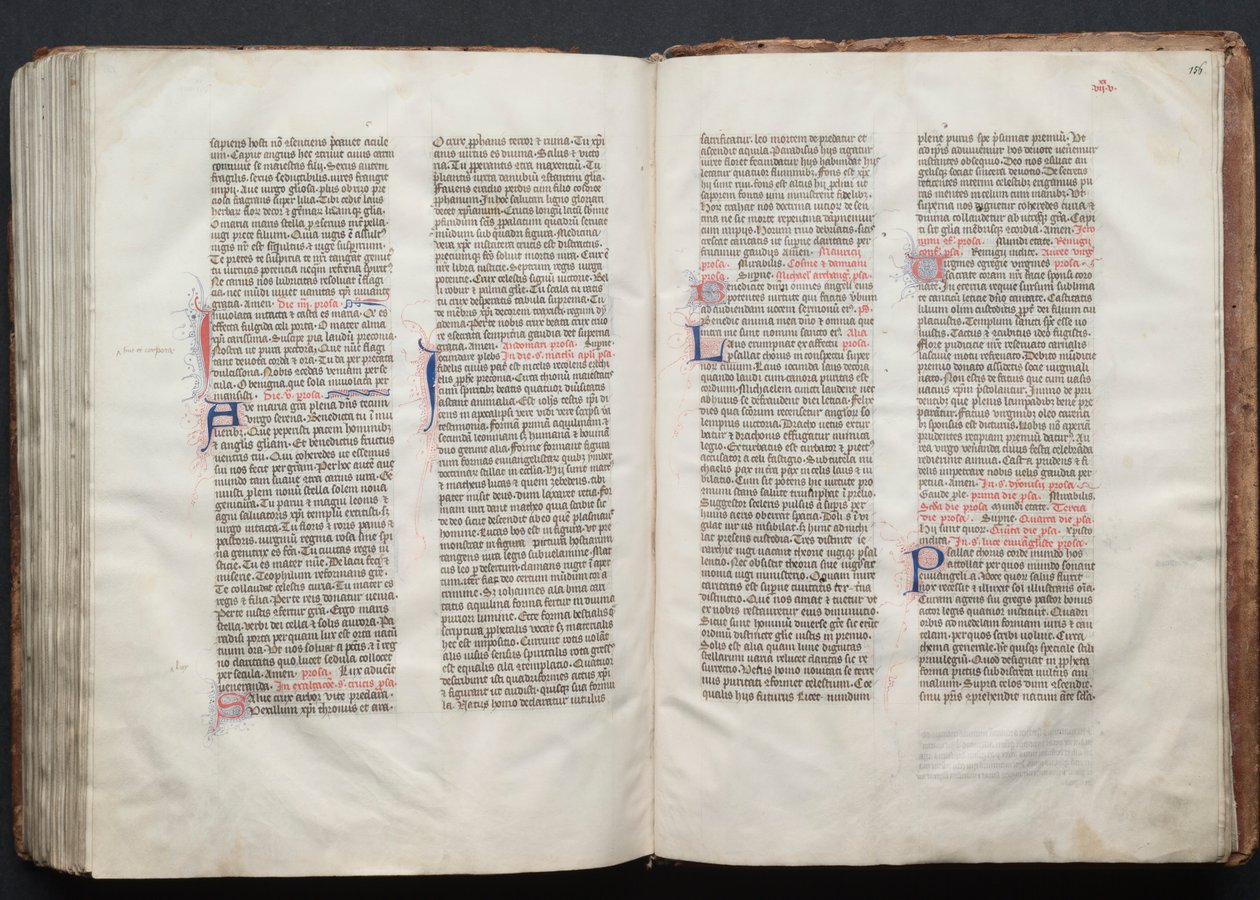 ゴータ・ミサールFol.156r、テキスト、1375年頃。 作： ボケテの達人