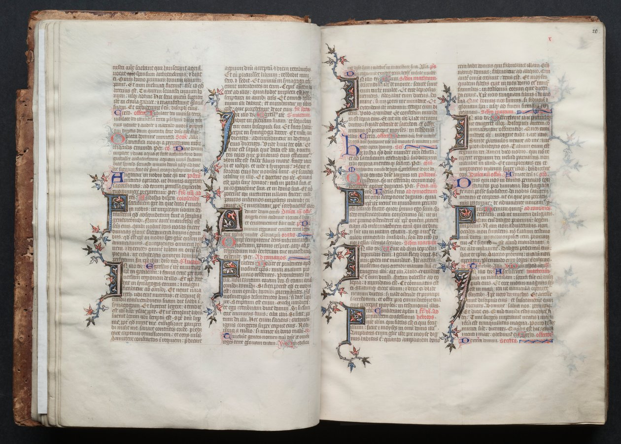 ゴータ・ミサ典書: Fol. 20r、テキスト、c。 1375年。 作： ボケテの達人