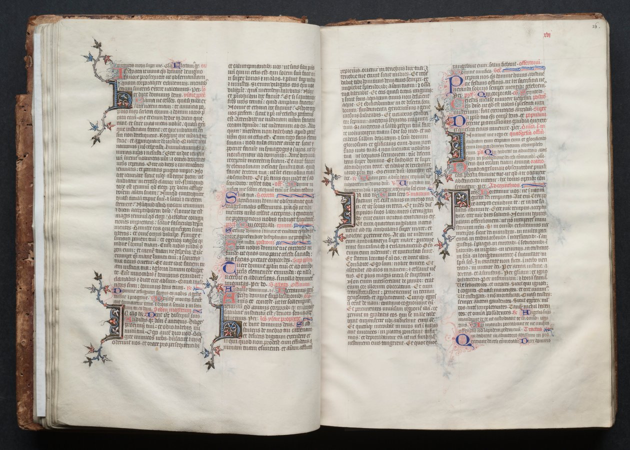 ゴータ・ミサールFol.25v、テキスト、1375年頃。 作： ボケテの達人