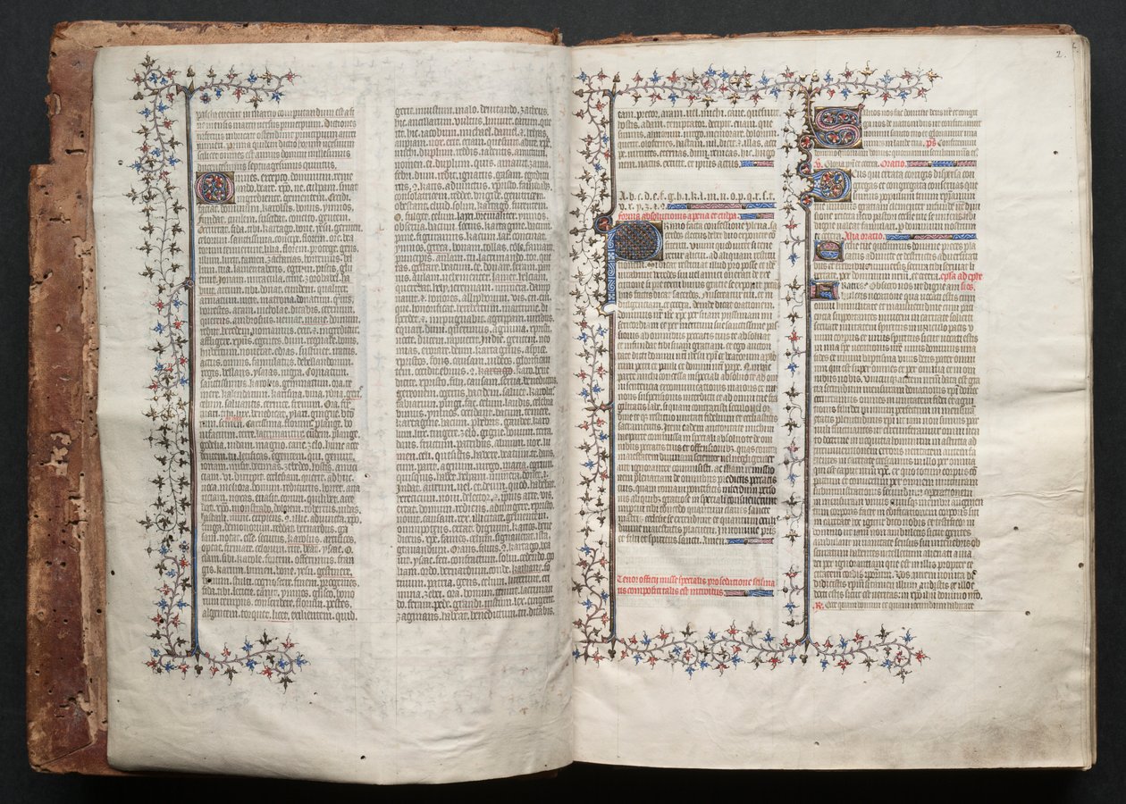 ゴータ・ミサールFol.2r、テキスト、1375年頃。 作： ボケテの達人