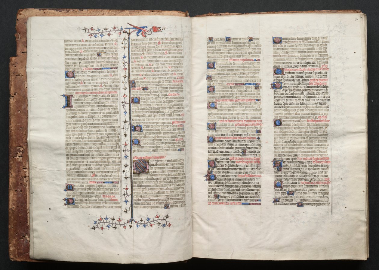 ゴータ・ミサールFol.2v、テキスト、1375年頃。 作： ボケテの達人