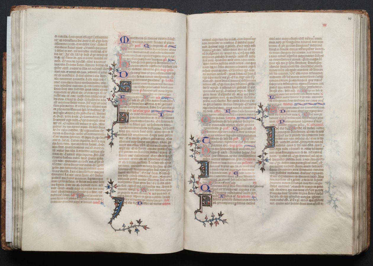 ゴータ・ミサールFol.40r、テキスト、1375年頃。 作： ボケテの達人