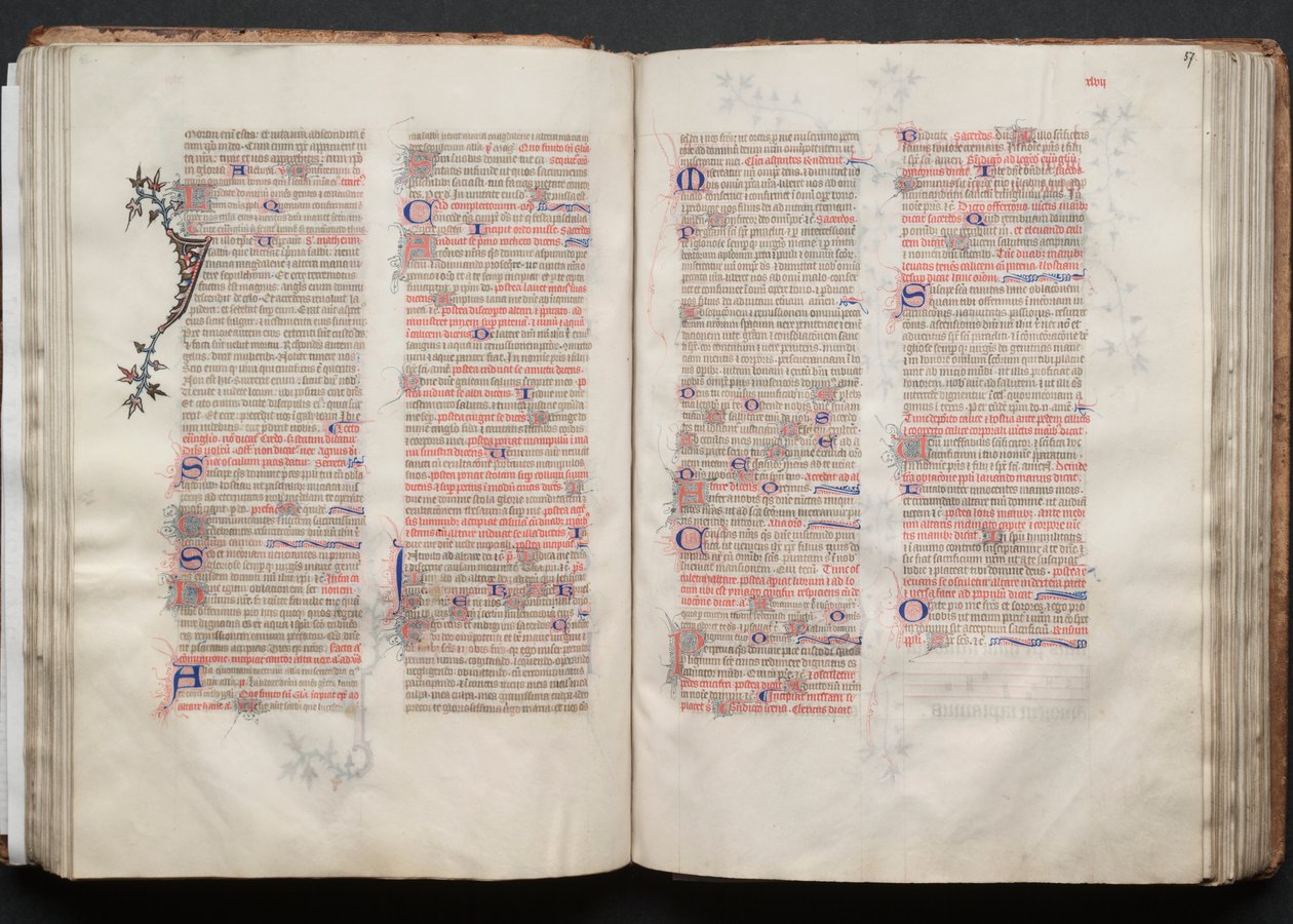 ゴータ・ミサールFol.57r、テキスト、1375年頃。 作： ボケテの達人