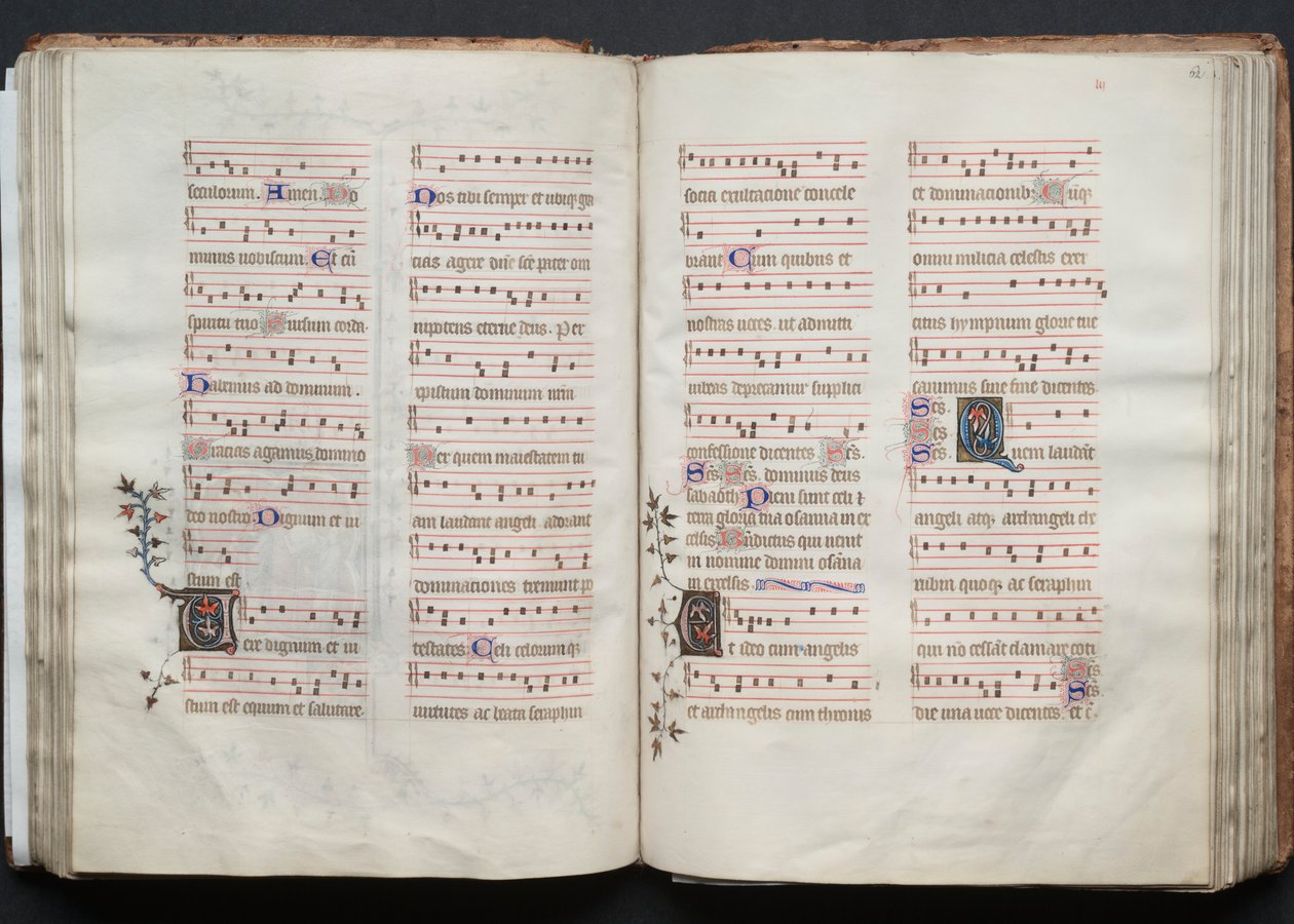 ゴータ・ミサ典書: Fol. 62r、テキスト、c。 1375年。 作： ボケテの達人