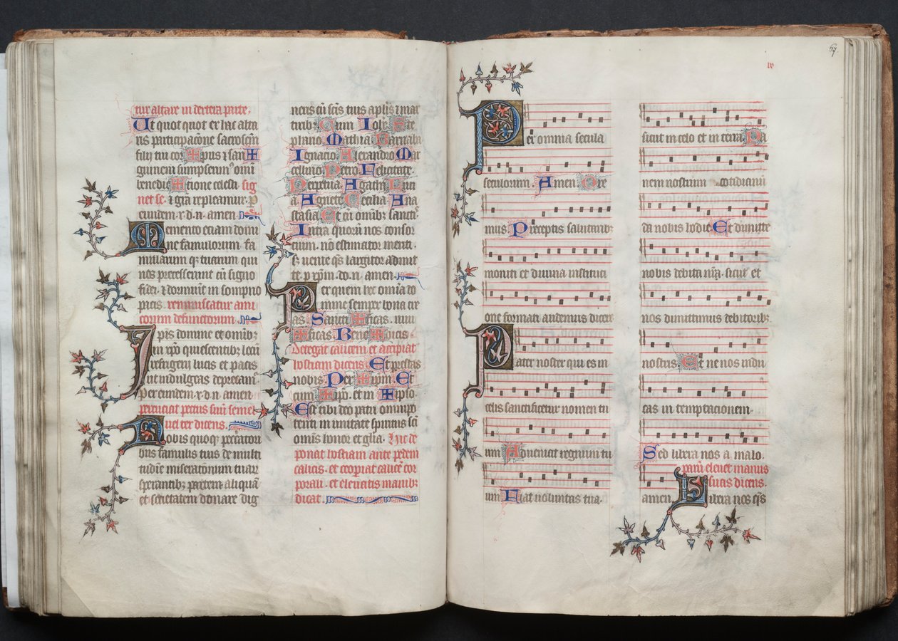 ゴータ・ミサールFol.67r、テキスト、1375年頃。 作： ボケテの達人