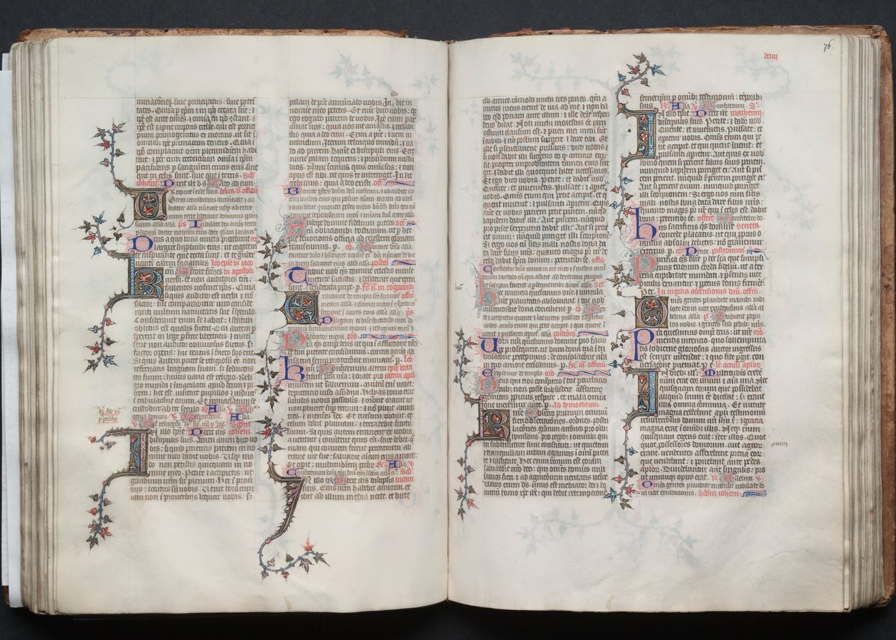 ゴータ・ミサールFol.76r、テキスト、1375年頃。 作： ボケテの達人