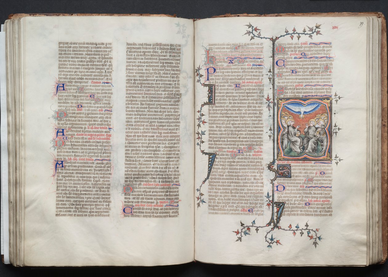 ゴータ・ミッサル。Fol 79r, The Pentecost, c. 1375. 作： ボケテの達人