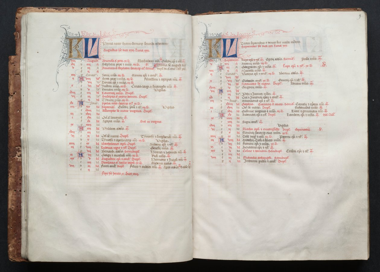 ゴータ・ミサールFol.8v、テキスト、1375年頃。 作： ボケテの達人