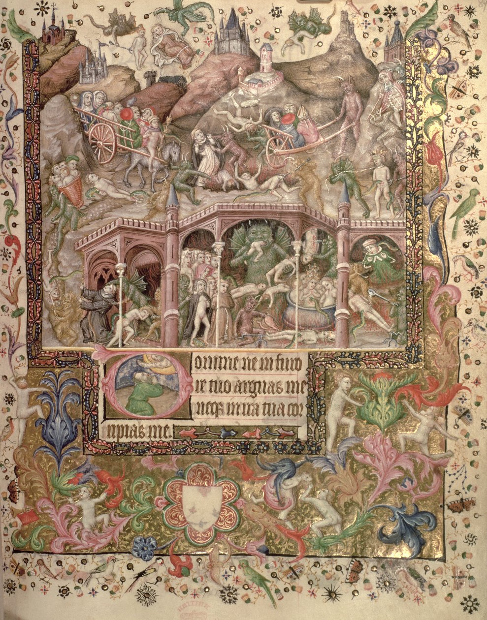 追加 29433 fol.89 Vision of Hell、Book of Hours、1407 年頃（ベラム） 作： ブリュッセルイニシャルのマスター