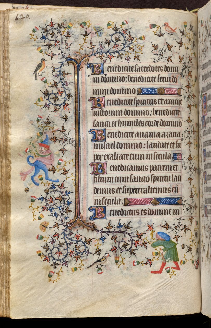 ナバラ王シャルル・ザ・ノーブル（1361-1425）の時：フォル60v、テキスト 作： ブリュッセルイニシャルおよびアソシエイツのマスター