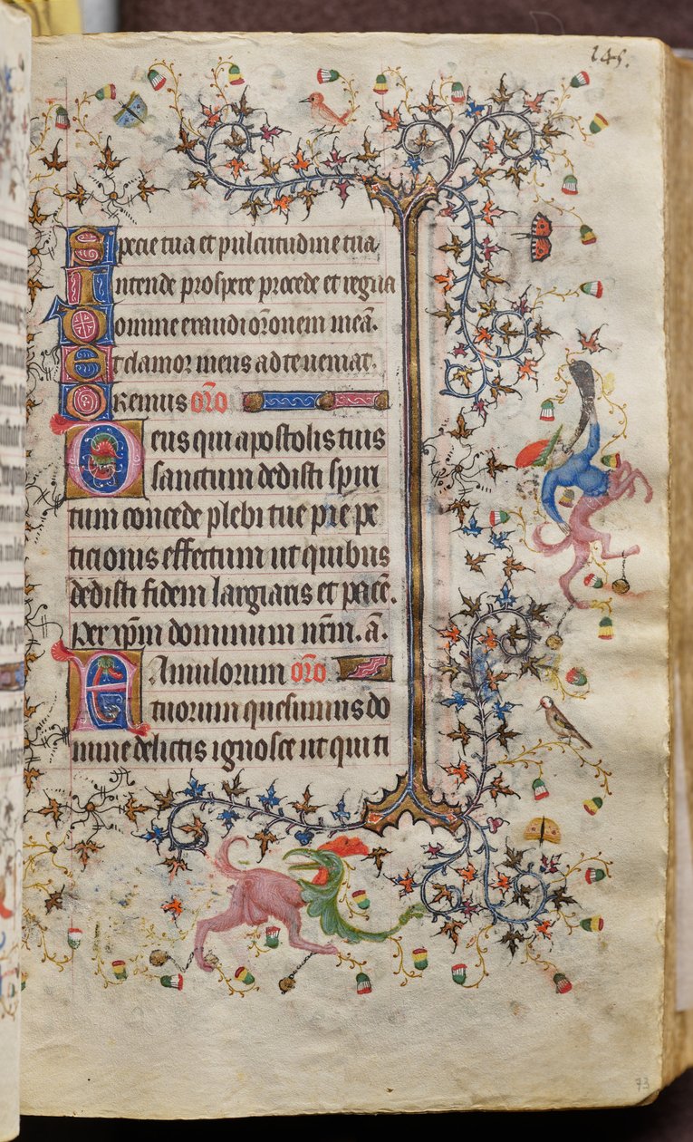 ナヴァール王シャルル（1361-1425）の時：フォール73r、テキスト 作： ブリュッセルイニシャルおよびアソシエイツのマスター