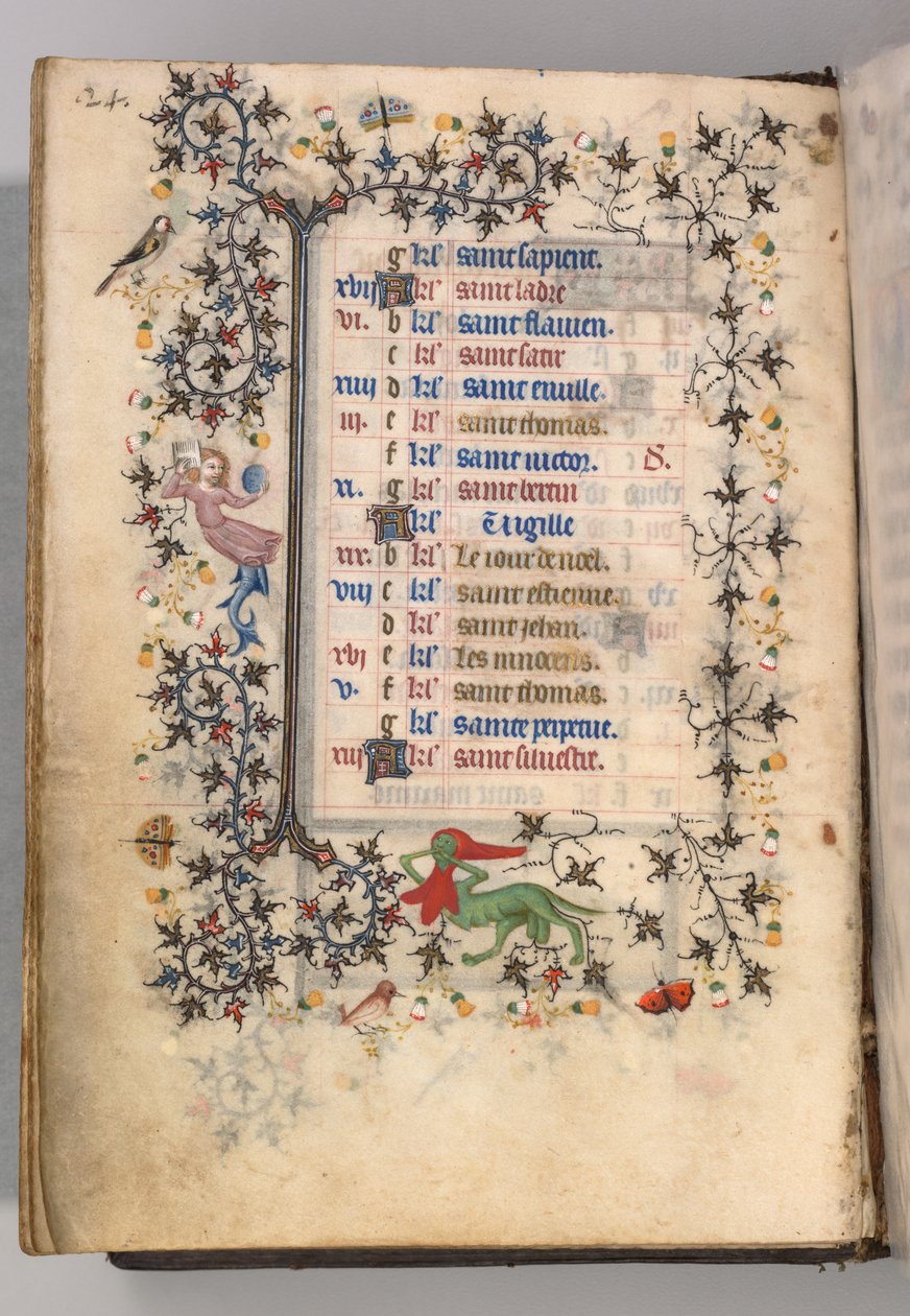 チャールズザノーブル、ナヴァール王1361-1425の時間：fol。 12v、12月、c。 1405年。 作： ブリュッセルイニシャルおよびアソシエイツのマスター