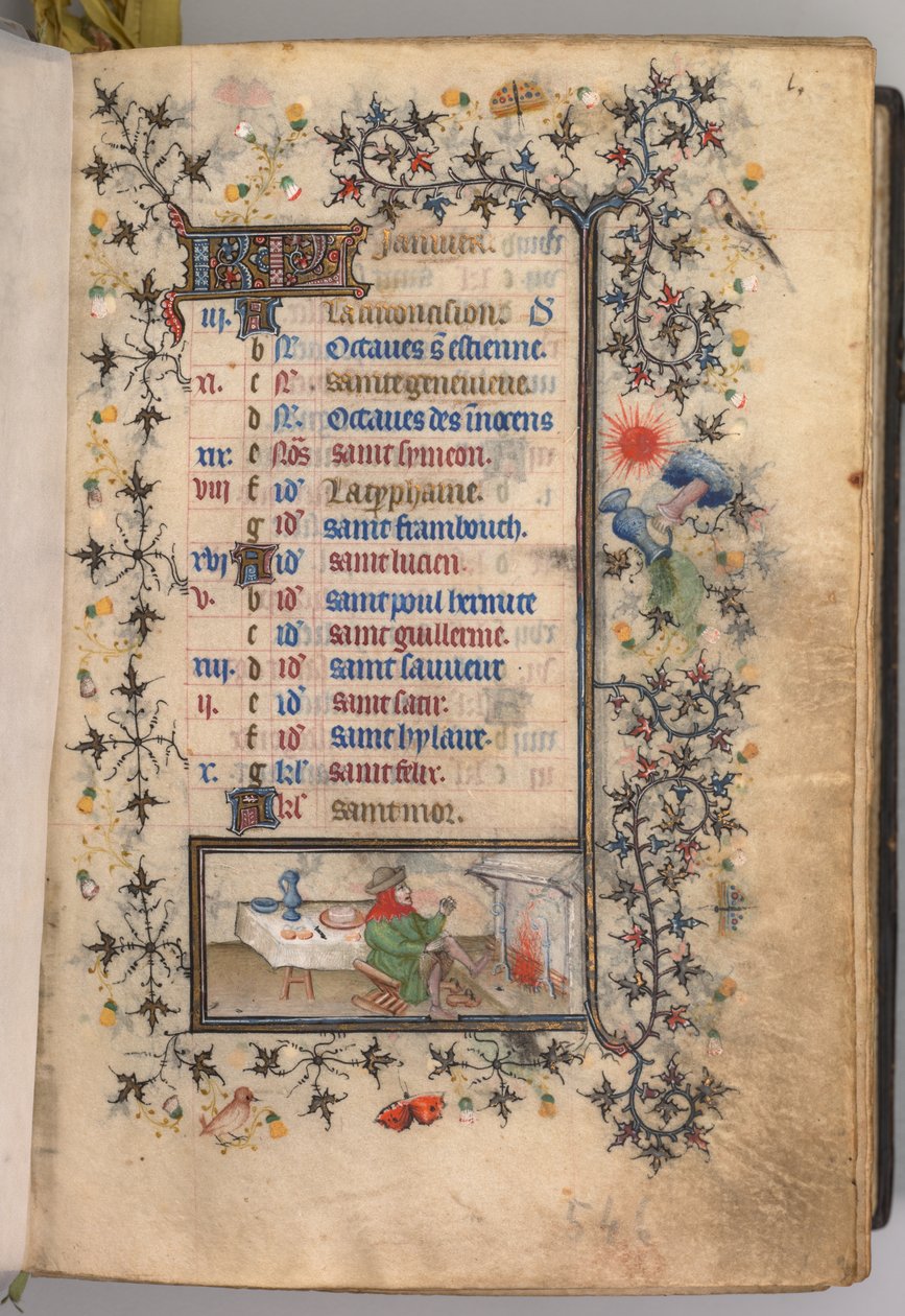 チャールズザノーブル、ナヴァール王1361-1425の時間：fol。 1月1日c。 1405年。 作： ブリュッセルイニシャルおよびアソシエイツのマスター