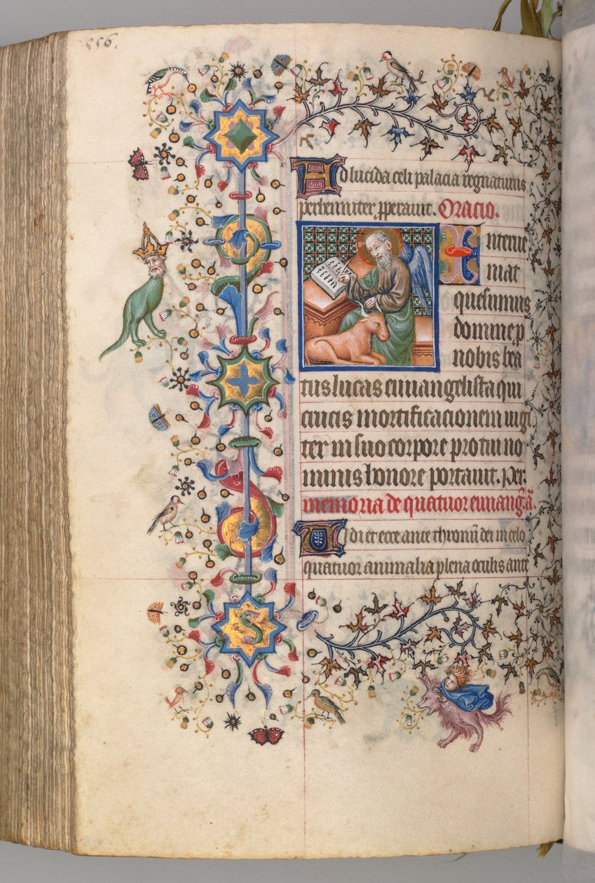 チャールズ・オブ・ノーブル、ナヴァール王1361-1425、 272v、聖ルカ、c。 1405年。 作： ブリュッセルイニシャルおよびアソシエイツのマスター