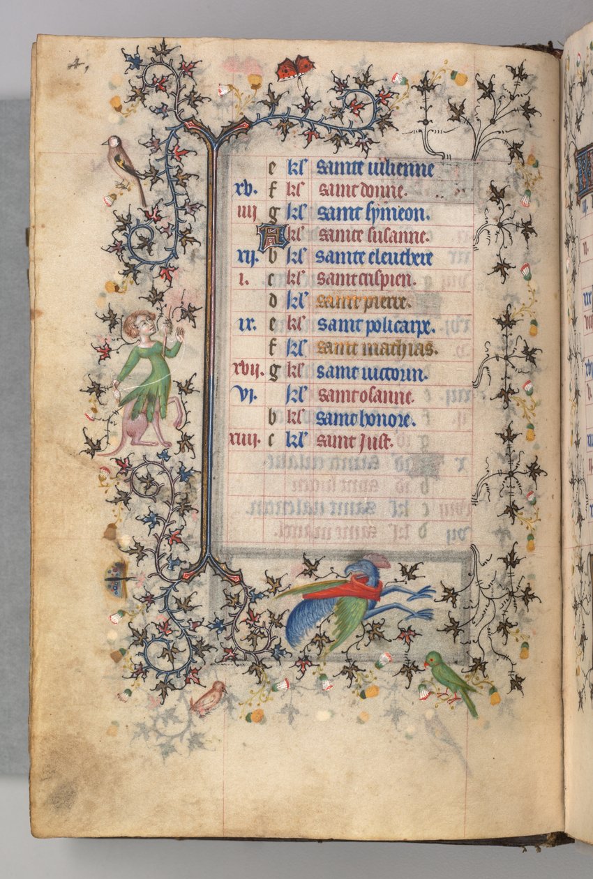 チャールズザノーブル、ナヴァール王1361-1425の時間：fol。 2v、2月、c。 1405年。 作： ブリュッセルイニシャルおよびアソシエイツのマスター