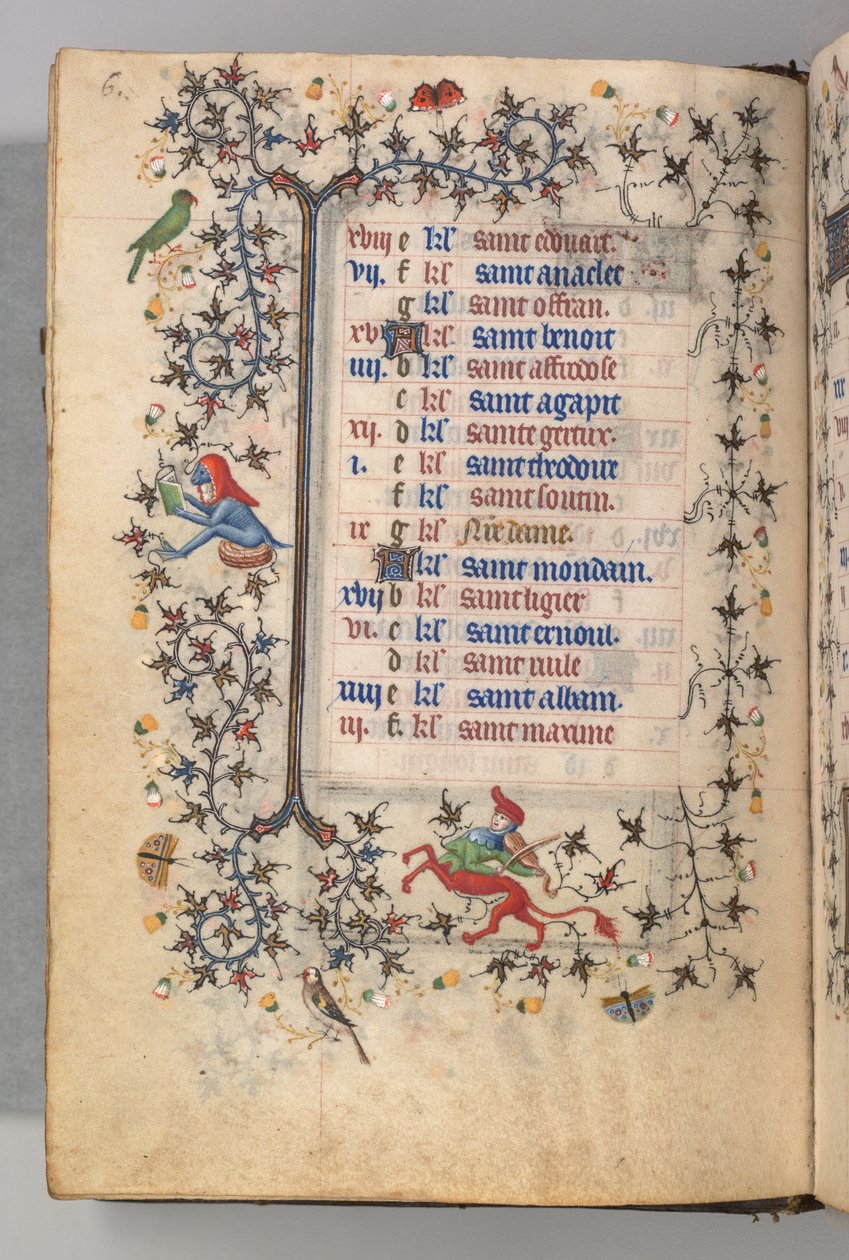 チャールズザノーブル、ナヴァール王1361-1425の時間：fol。 3v、3月、c。 1405年。 作： ブリュッセルイニシャルおよびアソシエイツのマスター