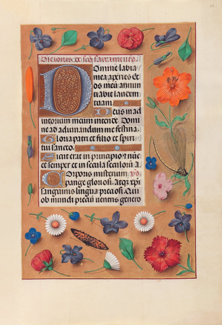 スペイン女王イザベラ女王の時間：Fol.44r、c。 1500。 作： マクシミリアンの最初の祈りの本のマスター