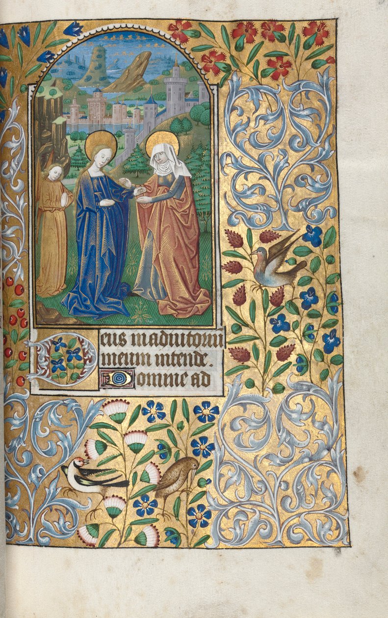 ルーアンの時間使用法：fol。 39r、訪問、c。 1470。 作： ジュネーヴ・ラティーニのマスター