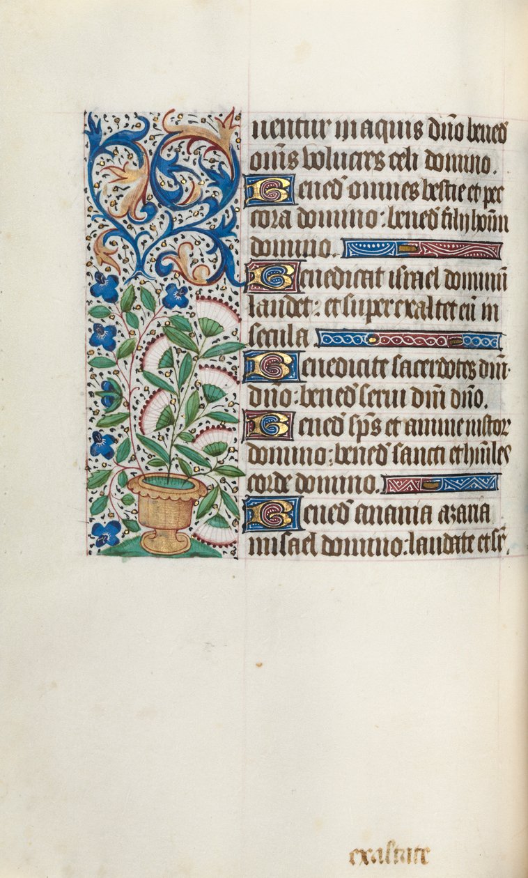 ルーアンの時間使用法：fol。 43v、c。 1470。 作： ジュネーヴ・ラティーニのマスター