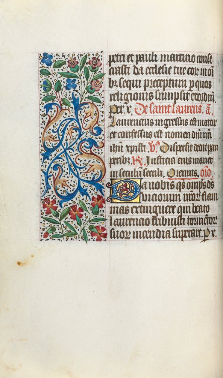 ルーアンの時間使用法：fol。 51v、c。 1470。 作： ジュネーヴ・ラティーニのマスター