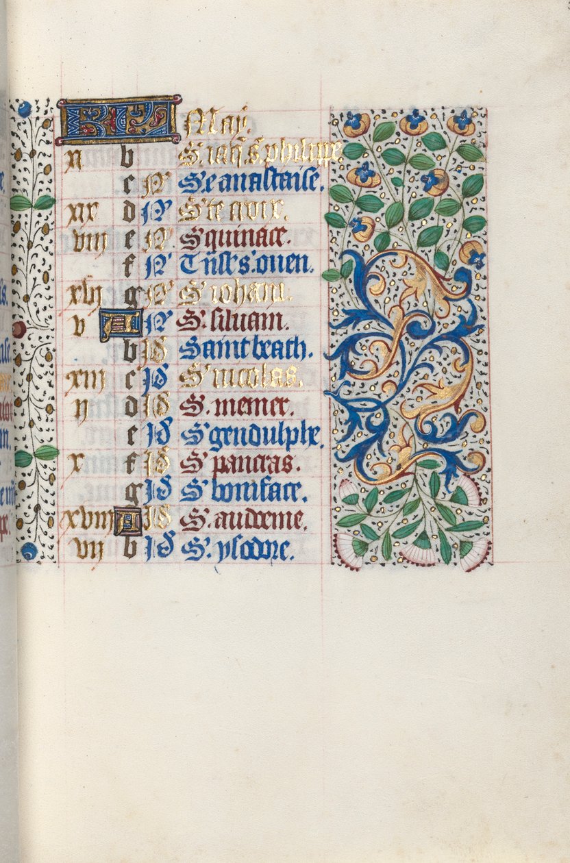 ルーアンの時間使用法：fol。 5r、c。 1470。 作： ジュネーヴ・ラティーニのマスター