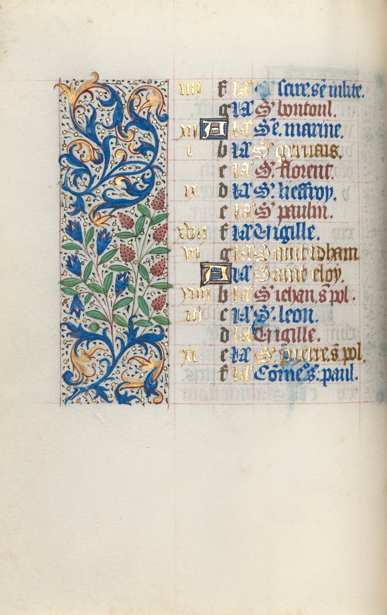 ルーアンの時間使用法：fol。 6v、c。 1470。 作： ジュネーヴ・ラティーニのマスター