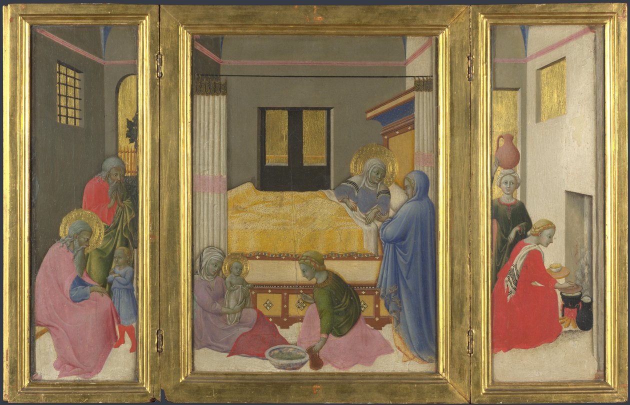 聖母の誕生、c。 1440 作： オセルヴァンツァのマスター