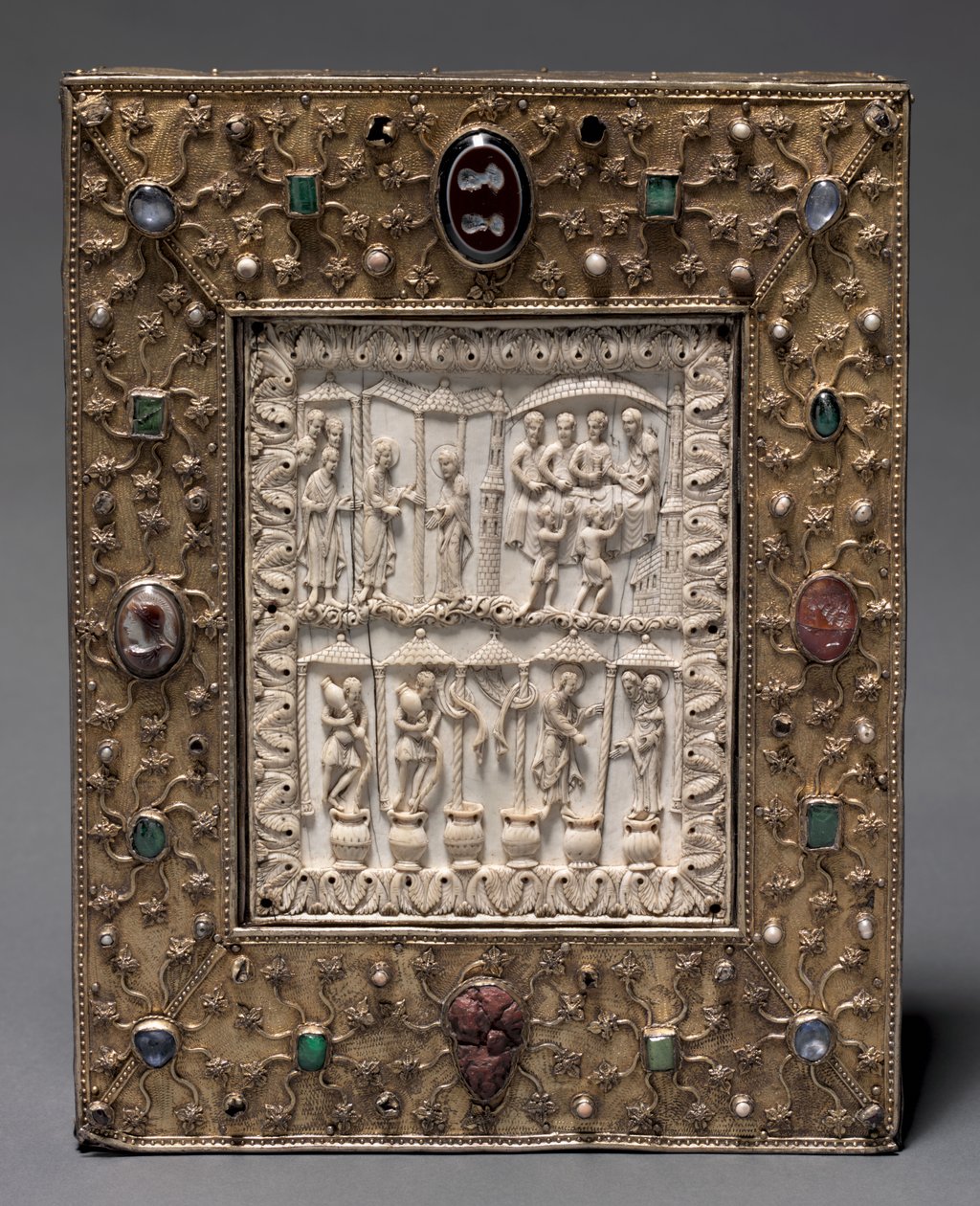 1700年代 アンティーク 聖骨箱 骨董品 Reliquary お守り 珍品 本の形をした聖骨箱、c.1000