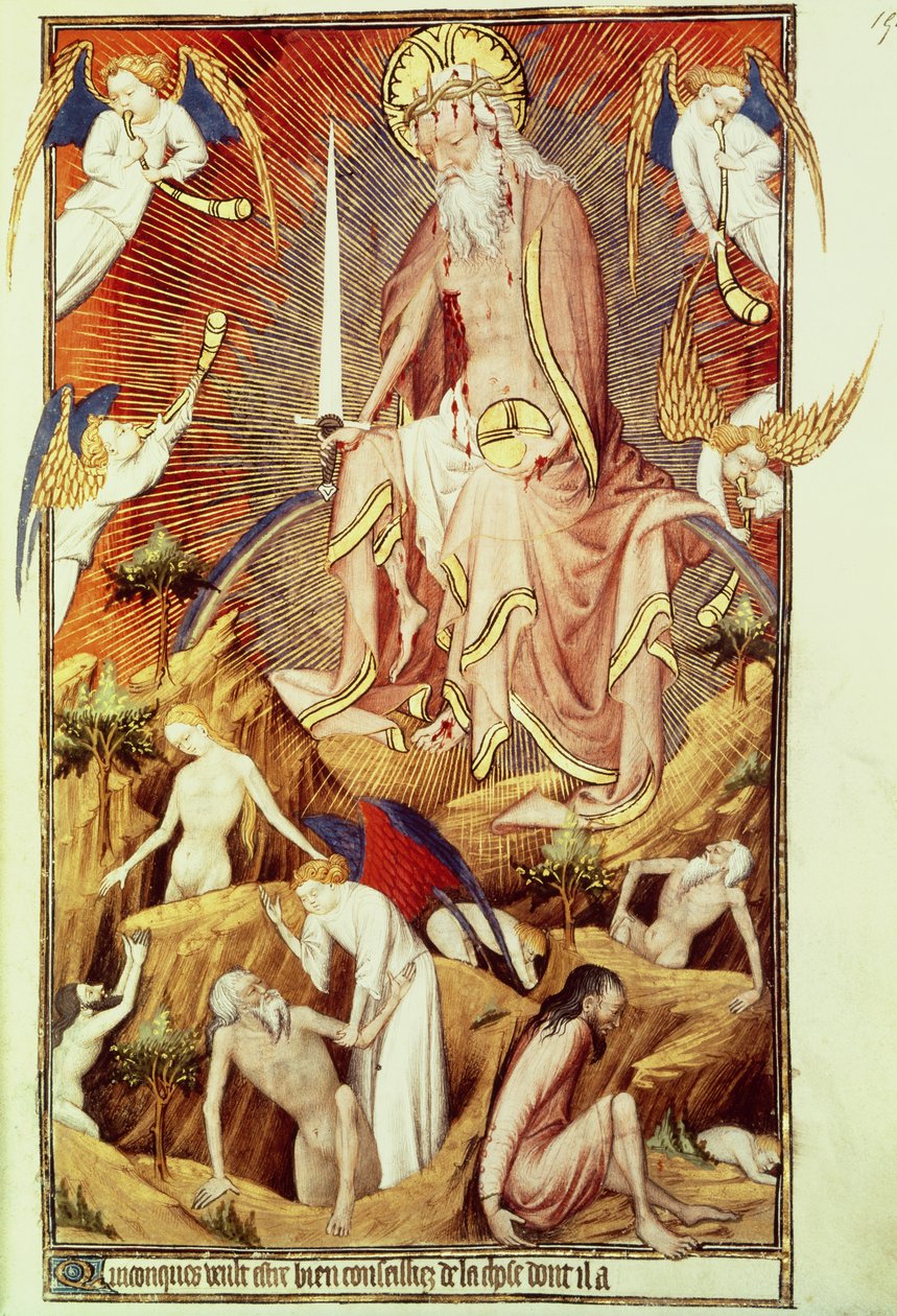 ラットさん9471 f.194最後の審判、グランヘーレスドロアン、c.1418-25（121172も参照） 作： Rohan Hoursのマスター