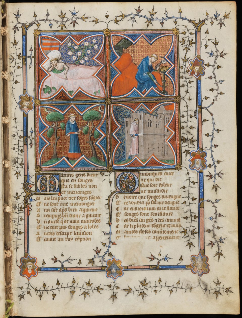 ギヨーム・ド・ロリスとジャン・ド・ムンによるローマ・デ・ラ・ローズの原稿のミニチュア、1353年 作： ローズ小説のマスター