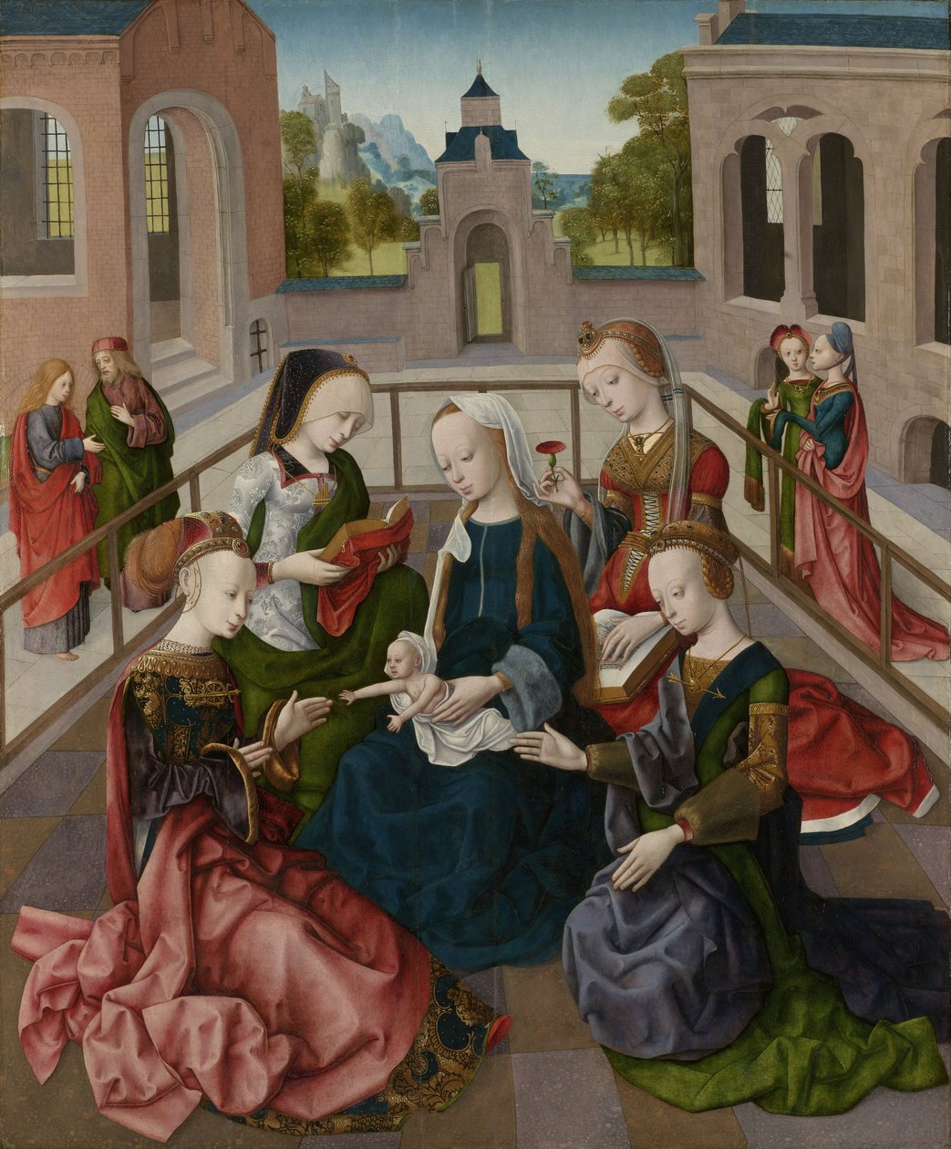 4人の聖処女の聖母子1495-1500年頃 作： 乙女座インテルバージンのマスター