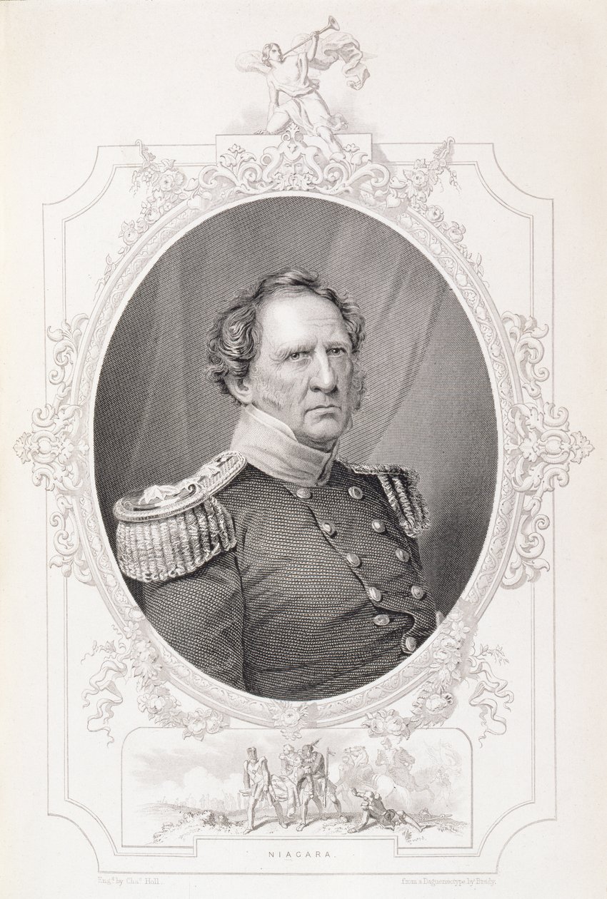 Winfield Scott（1786-1866）from &39;The History of the United States&39;、Vol。 II、チャールズマッカイ、チャールズホールによってダゲロタイプから彫刻 作： マシューB.ブレイディ