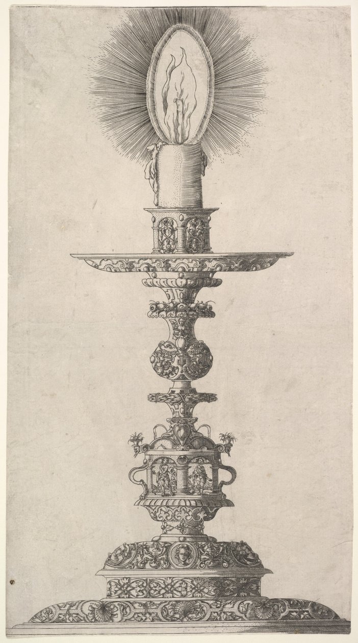 灯りをともした燭台 「Insigne Ac Plane Novum Opus Cratero graphicum, Ein n..., 1551」より。 作： マティアス・ズント