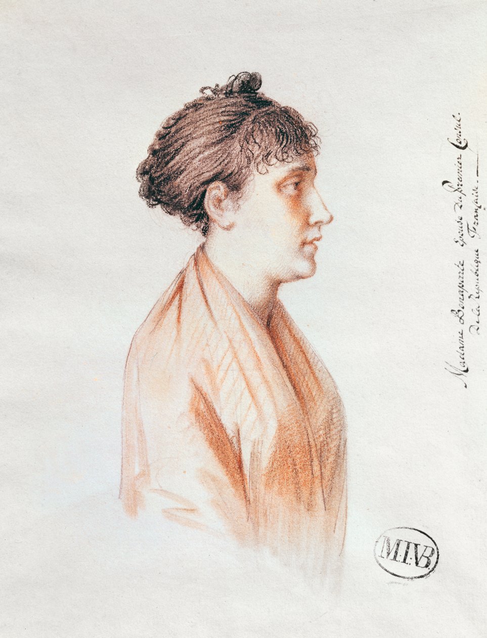 マダムボナパルト（1763-1814）、「1803年7月18日の最初の領事、ボナパルトのアントワープへの進入」（ベルサイユ）1803-07（紙に赤いチョーク）の研究 作： マチュー・イグナス・ファン・ブリー