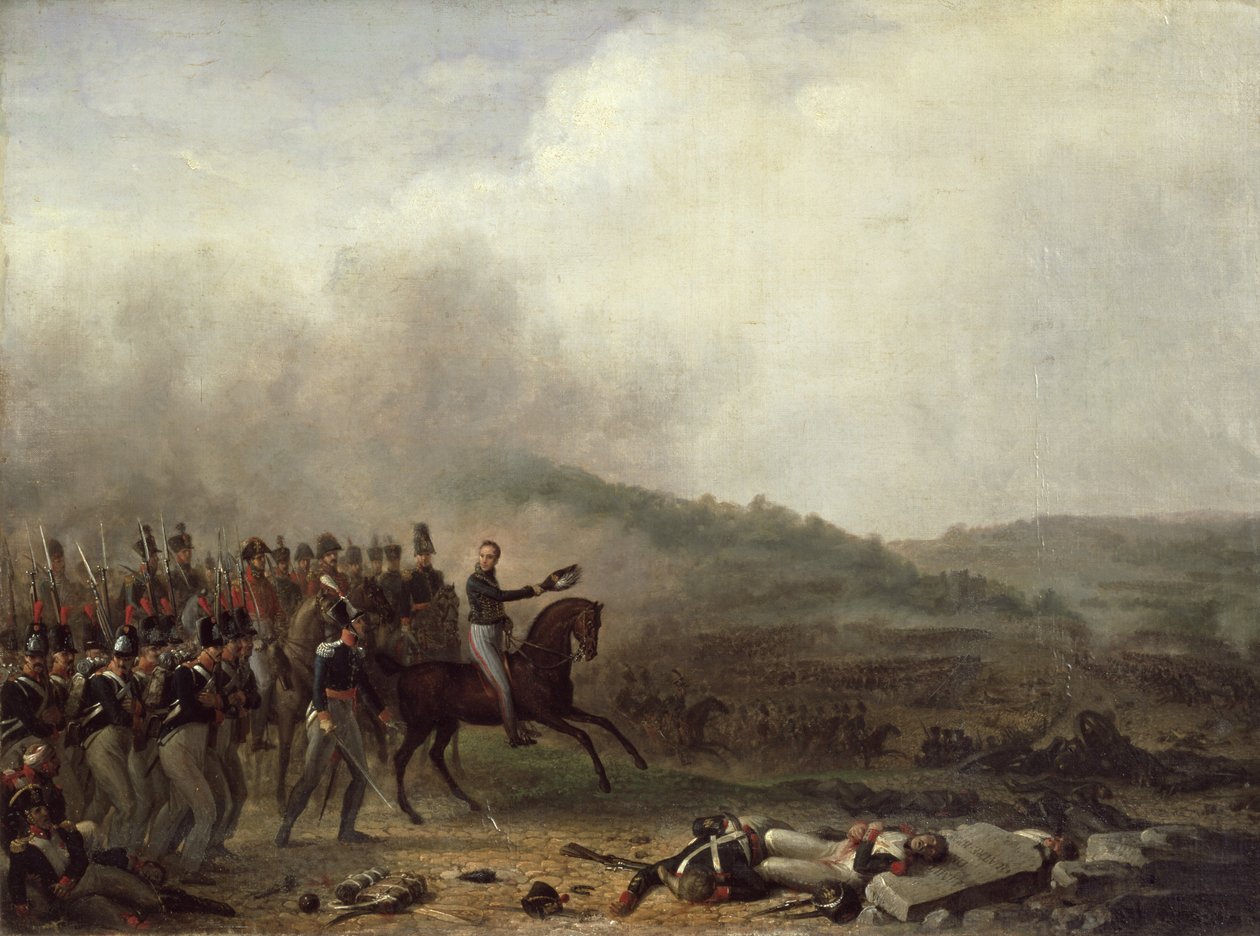 ウィレム フレデリック (1772-1843) カトル ブラの戦いでのオラニエ公 作： マチュー・イグナス・ファン・ブリー