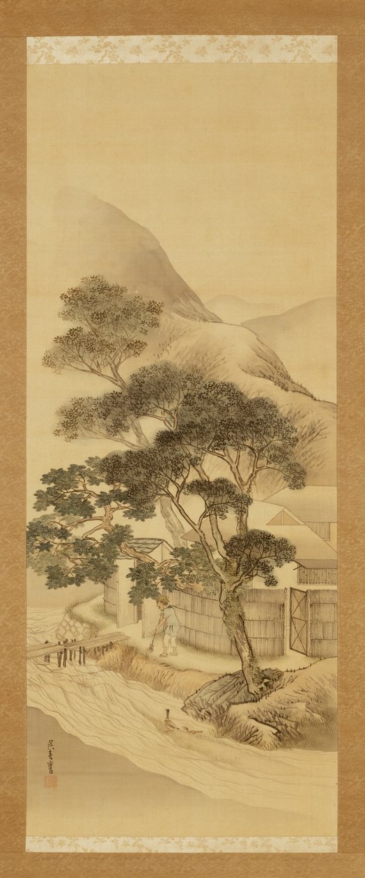 農家と小川 作： 松村剛春