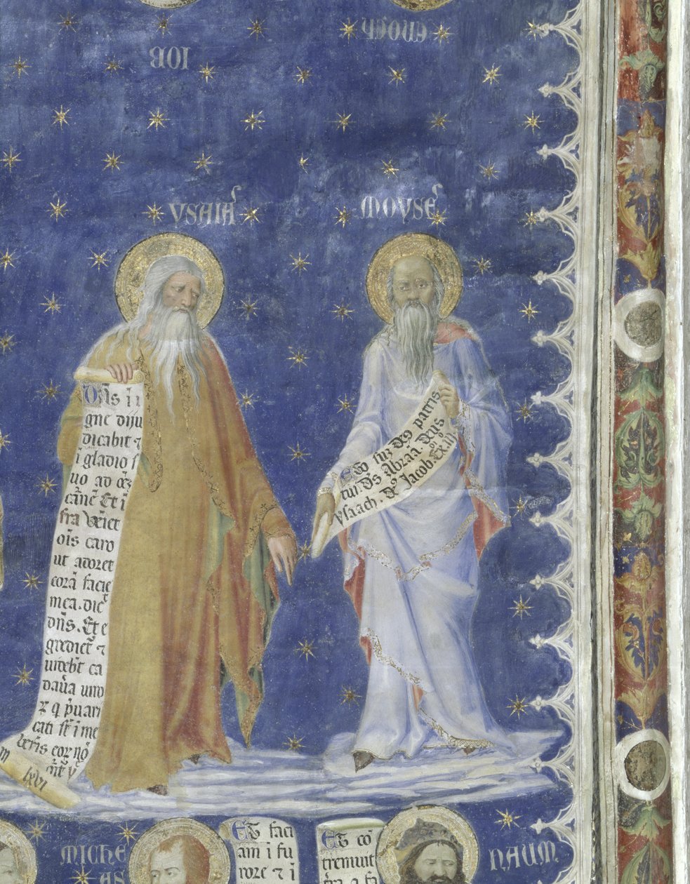Salle de la Grande Audience（The Audience Chamber）の預言者のフレスコ画、預言者モーゼとイザヤの詳細、c.1344-5 作： マッテオ・ジョバネッティ