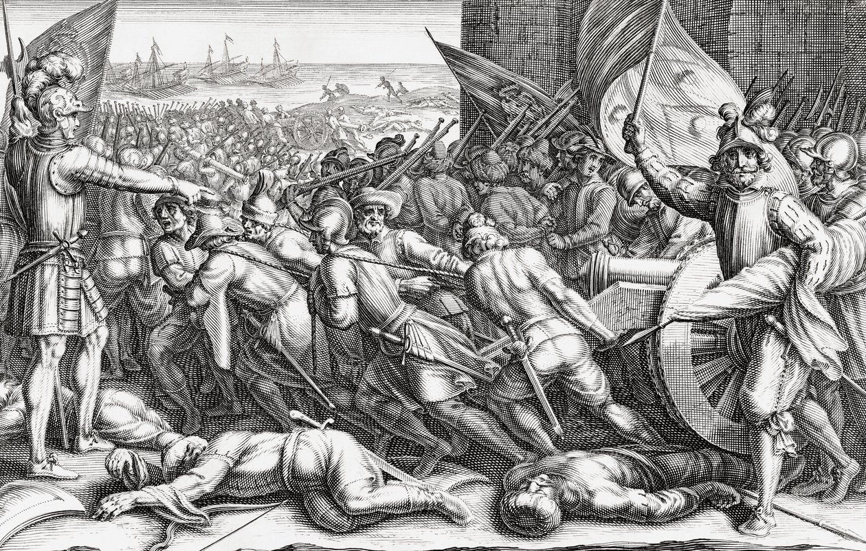 フェルディナンド1世メディチの軍隊の乗船（彫刻） 作： Matteo（後）Rosselli