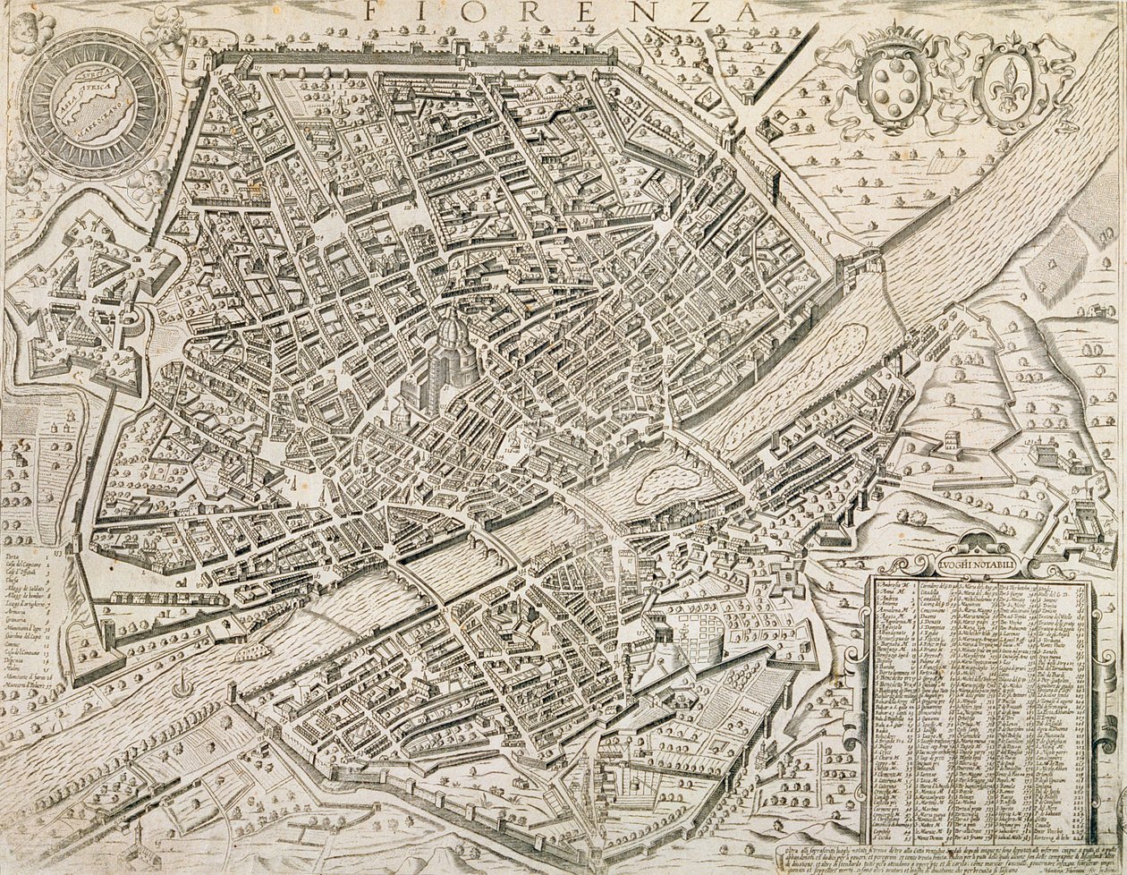 フィレンツェの地図、1595