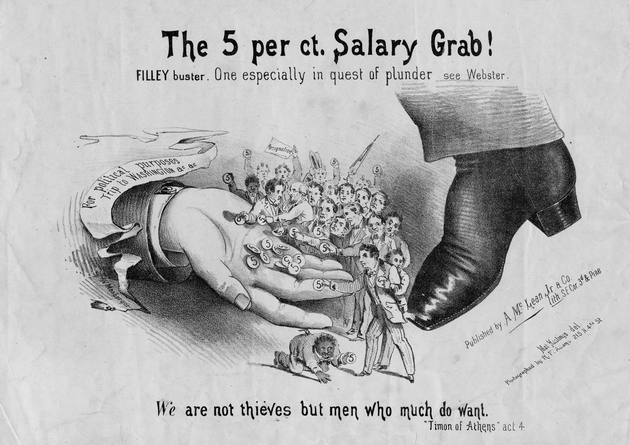 ctあたり5。 salary grab！、A。McLean Jr.、セントルイス発行、1873年 作： マシュー・ヘイスティングス