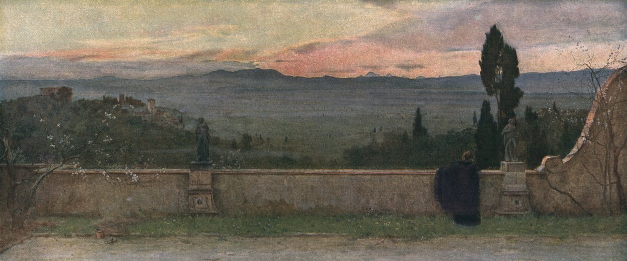 ヴァル・ダルノ：夕方、c1901、c1930。 作： マシュー・リドリー・コーベット