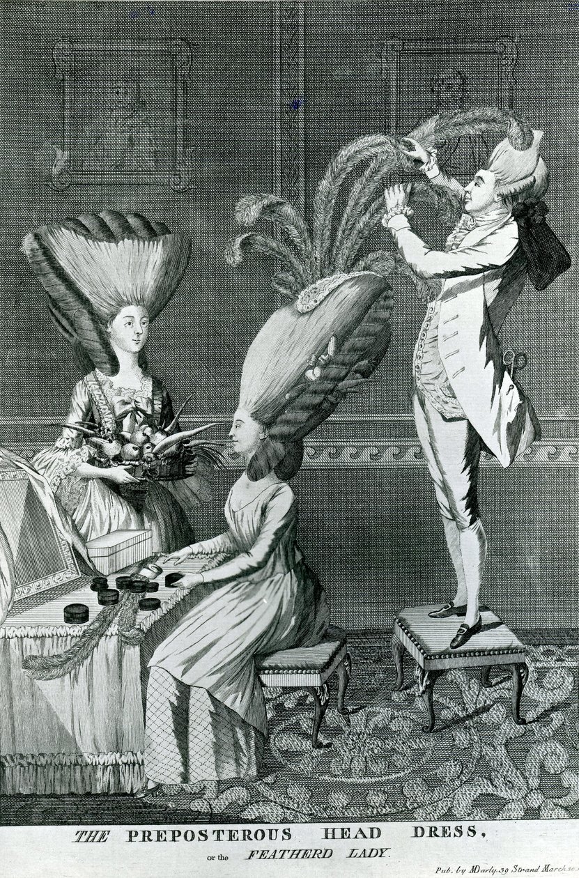 Preposterousヘッドドレス、またはFeatherd Lady、1776年 作： マシューまたはマティアスダーリー