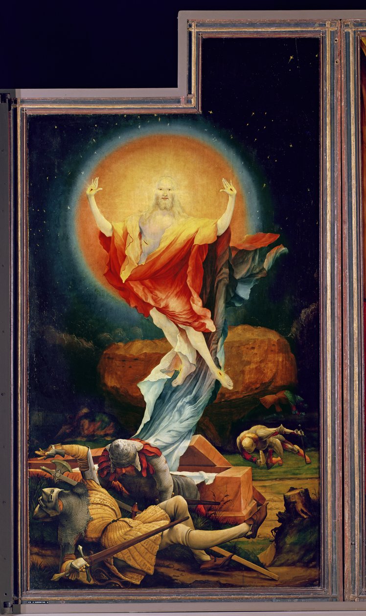 キリストの復活、イゼンハイムの祭壇画（右翼）c.1512-16から 作： マティアス・グリューネヴァルト