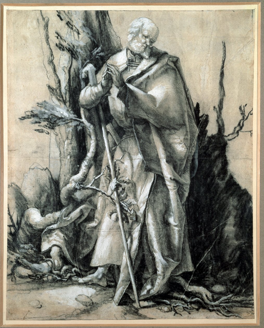 木の中の聖人 習作（インク画 作： マティアス（c.1480 1528）Grunewald