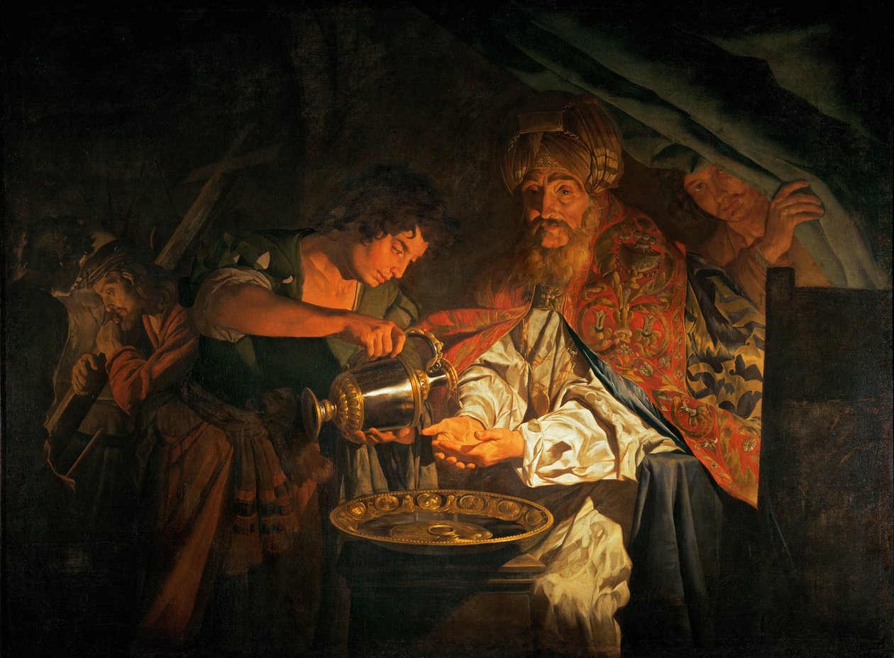 手を洗うポンテオ・ピラトゥス． 作： マティアス（c.1600 p.1650）ストーマー