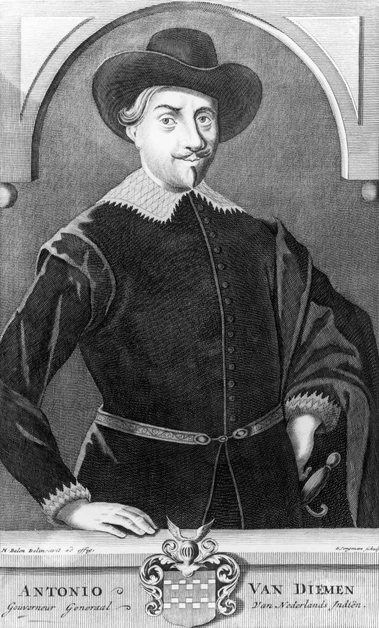 ダークジョンマン（b.1684）によって彫刻されたアントニーファンディーメン（1593-1645）の肖像画 作： マティス・バレン