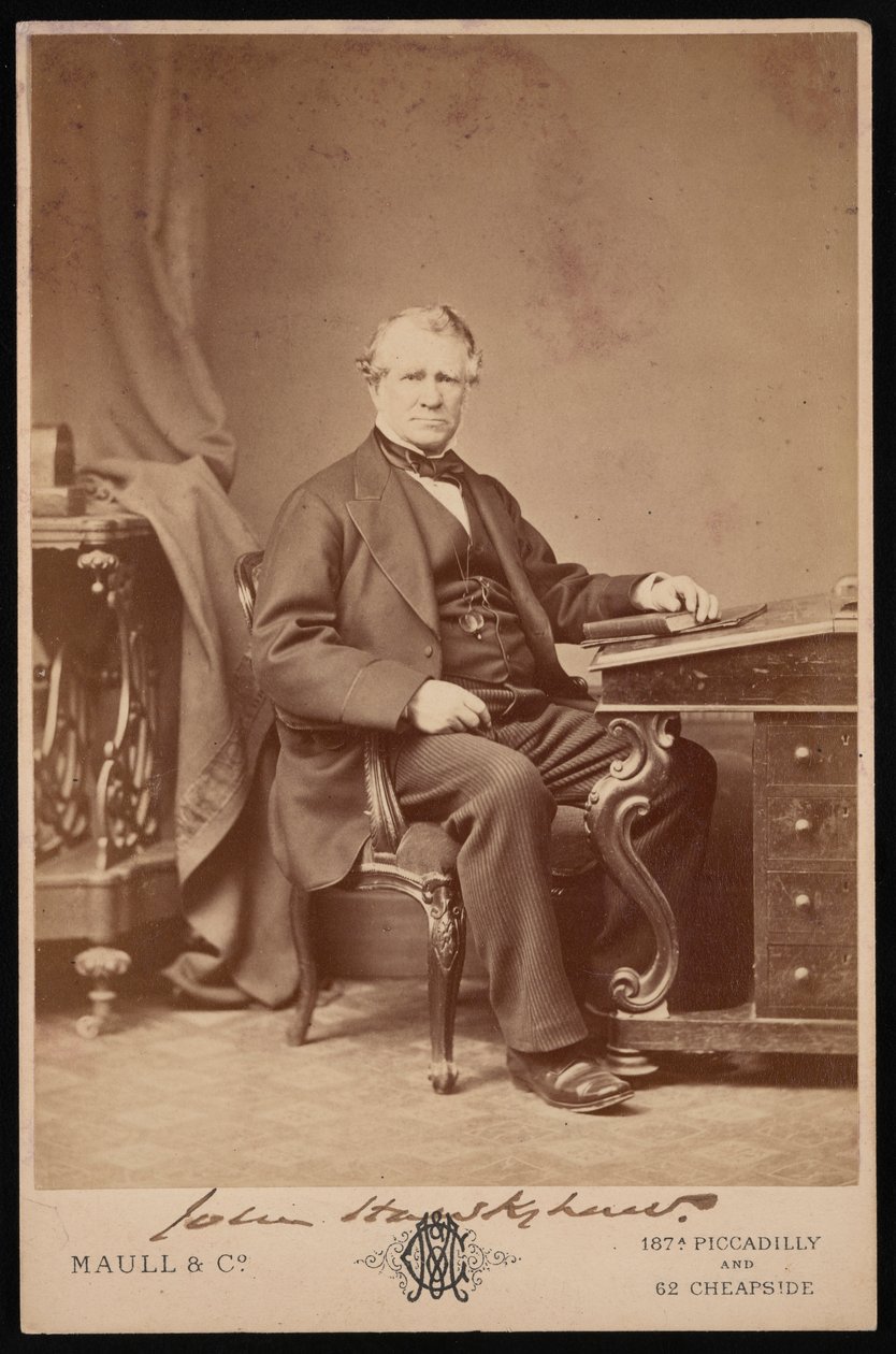 ジョン・ホークショーの肖像、1811～1891年、1876年以前。 作： マウルとCo