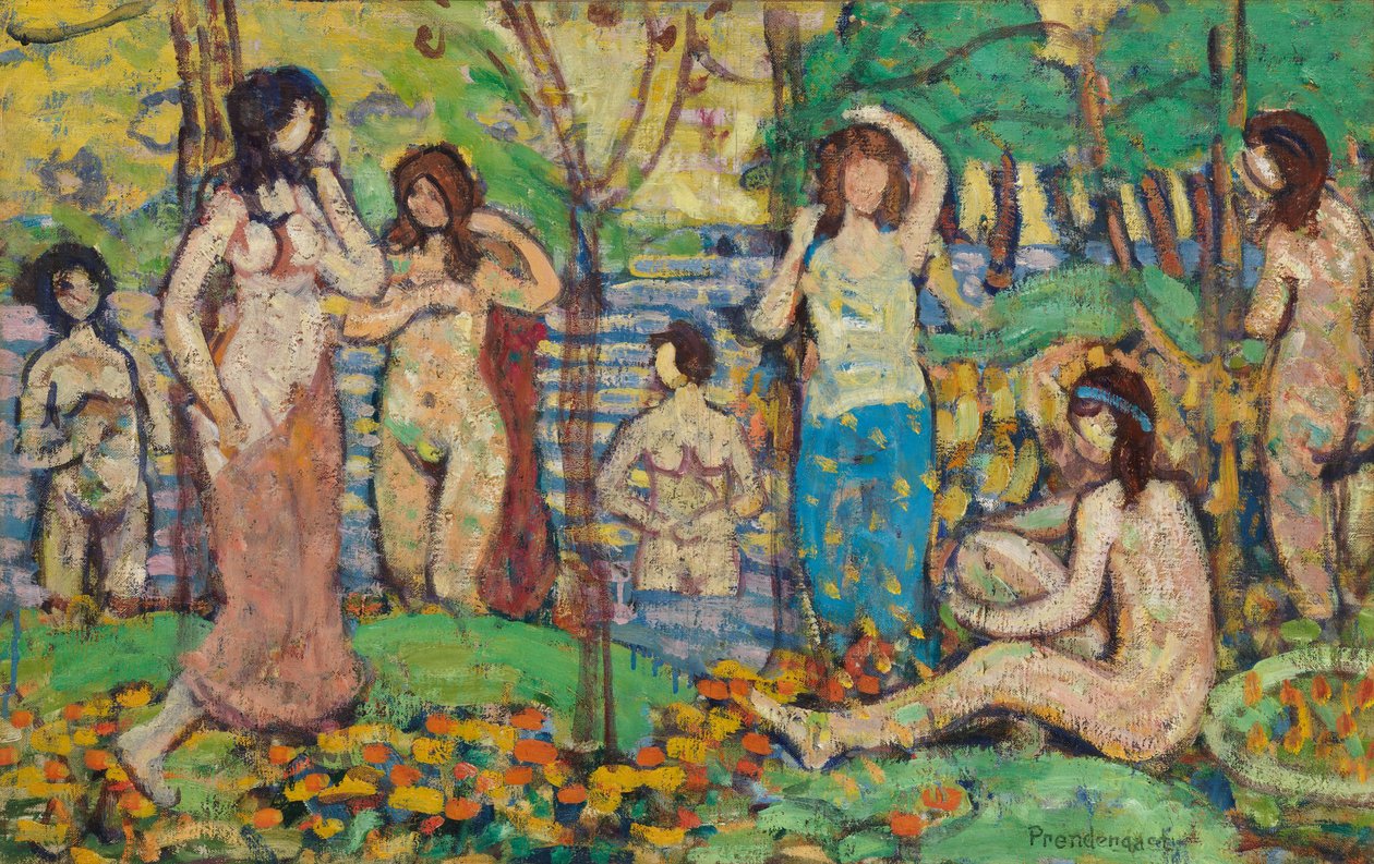 ビーチNo. 3、1913年頃 作： モーリス・ブラジル・プレンダーガスト